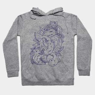 illustration lineart fish Hoodie